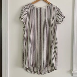 Cloth and Stone Multi Striped Pocket Tunic Dress w/ Back Buttons